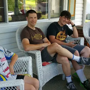 These "Old timers", relaxing on the porch.