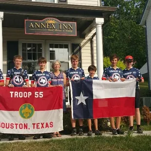 A select group of Scout Troop 55 from Houston,Texas; the largest troop in the U.S.A.