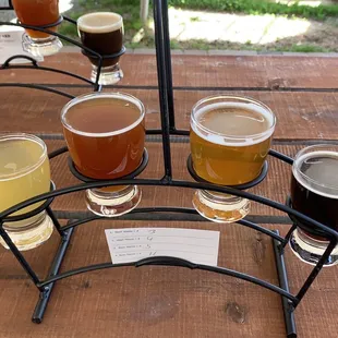 A flight of beer.