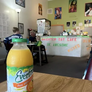 Orange juice &amp; front counter