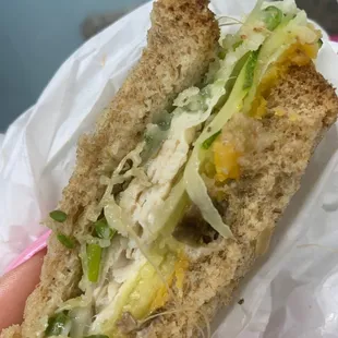 Judee with turkey sandwich