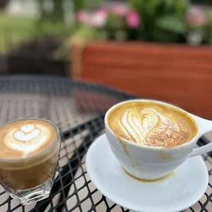 Corridor with two shots and dirty beating with oat-milk.