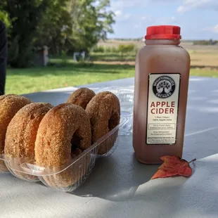 apple cider and doughnuts