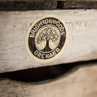 a close up of a wooden crate