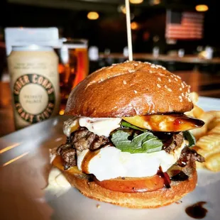 a burger and french fries