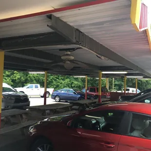 Old car hop area, parking &amp; patio now