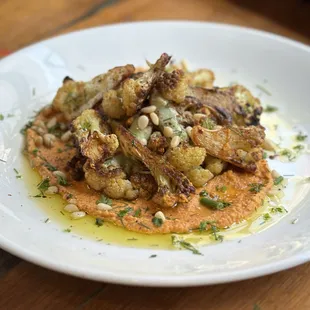 Roasted Cauliflower with Romesco Sauce