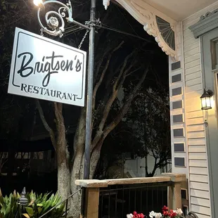 a sign for brigtsen&apos;s restaurant