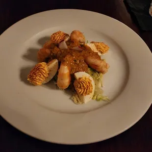 Shrimp Remoulade with Guacamole &amp; Deviled Eggs