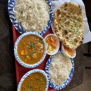 Mataram paneer and matar mushroom. Very good indeed!