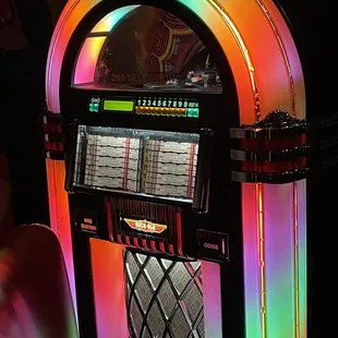 a brightly lit juke box