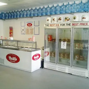 A proud seller of Thrifty ice cream.