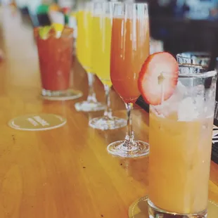Bloody Mary, mimosa flight &amp; autumn sunset