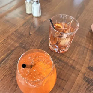 Aperol Spritz and Old Fashion