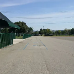 Driveway into parking lot