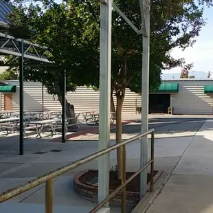 View from outside doorway to stage