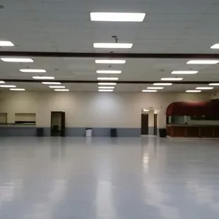 Back wall opposite stage