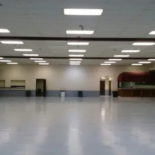 Back wall, opposite stage