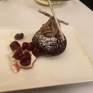 a dessert on a white plate