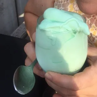 This is the amazing ice cream Grasshopper that one of the bartenders makes!