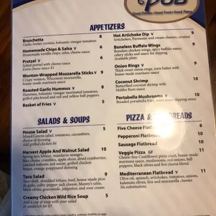 menu