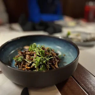 Interesting Mushroom side dish shared at the table.