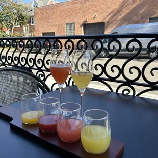 Flight of mimosas.