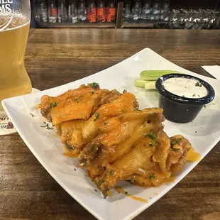 Happy Hour Buffalo wings and Sam Adams