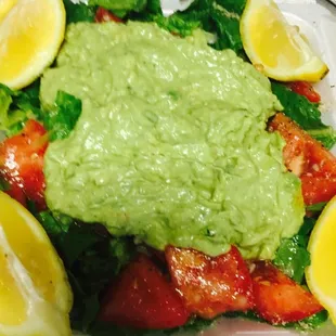 a picture of a salad with guacamole