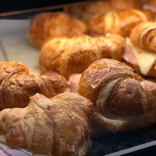 a variety of croissants