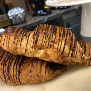 two croissants on a plate