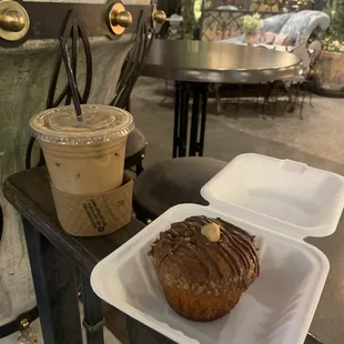 Iced Americano Double and Nutella Brioche