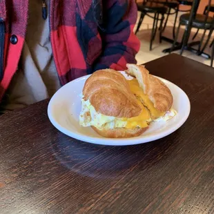 Eggs sandwich croissant
