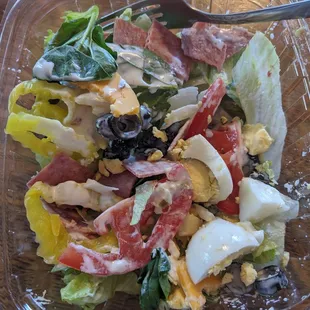 Chef salad. 3.99 plus a dollar for garlic summer sausage and a dollar for 2 eggs. So good and everything was super fresh.