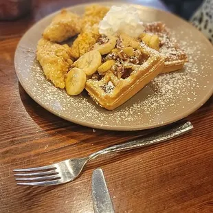 Banans's Foster Chicken and Waffles