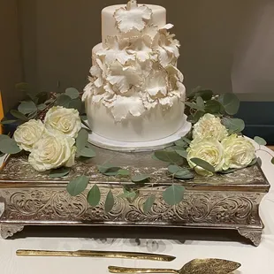 a wedding cake on a table