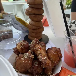 Wings and Onion Ring Tower