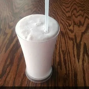 Strawberry and Soursop milkshake. So light and fluffy. Delicious!!!!