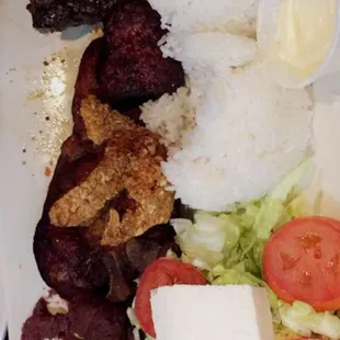 Parrillada for 2 - Only delicious things - chicken and rice.