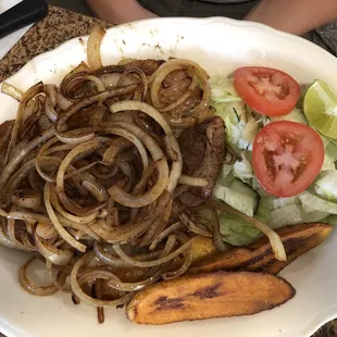 Steak and onions