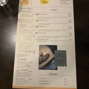 menu