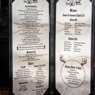 We also have seasonal menu's