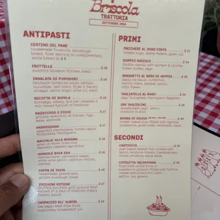 menu