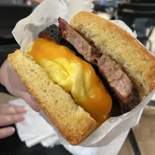 Brisket, egg and cheddar
