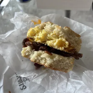 Bacon egg and cheese biscuit