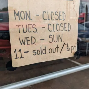 Operating Hours