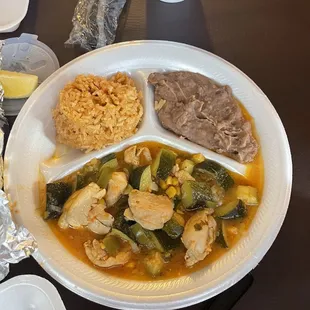 Calabaza con pollo