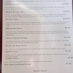a menu for a restaurant