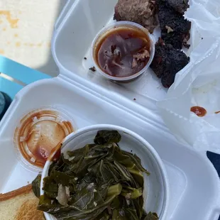 Collard and burnt ends