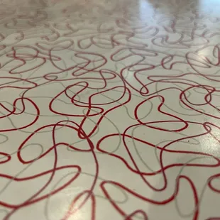 Trippy little 60&apos;s &quot;Boomerang&quot; table pattern.